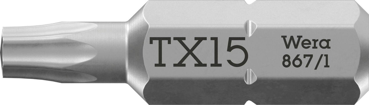 Wera Bit 867/1 Z TX6 TORX® 25 mm 1/4"-Sechskant CV-Molybdän zähhart 10 Stück