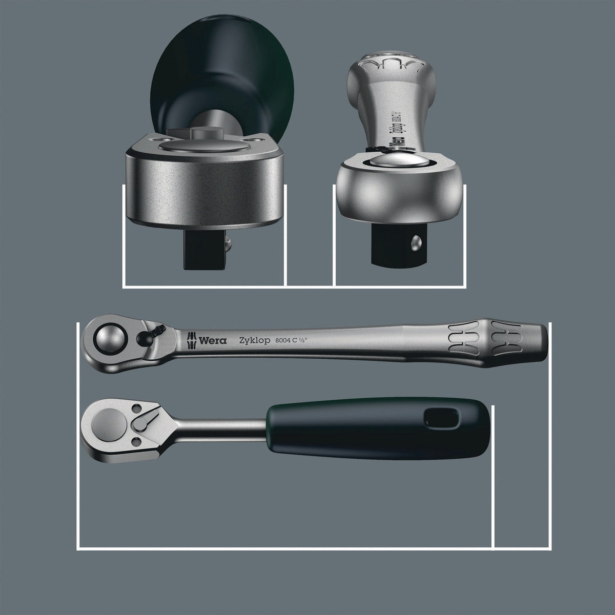 WERA Steckschlüsselsatz 8100 SA 7 Zyklop 28-tlg. 1/4 Zoll SW 5-13 mm mit 76-Zahn-Knarre