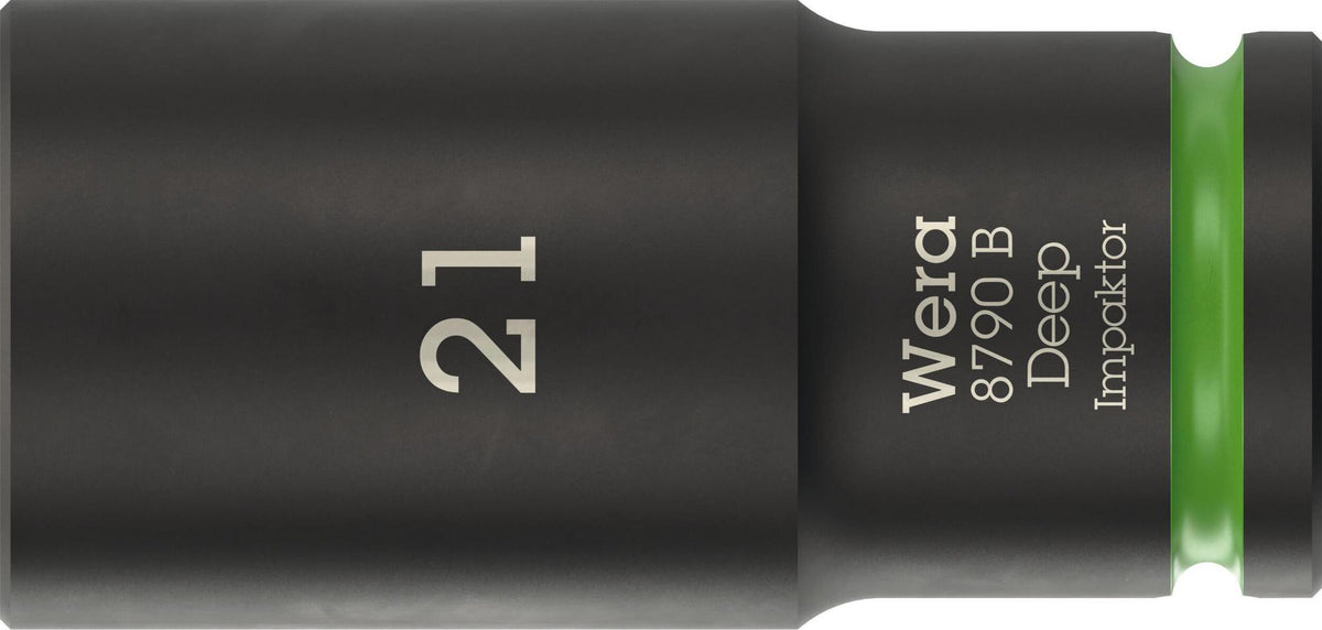 WERA Steckschlüsseleinsatz 8790 B Impaktor Deep 3/8 Zoll, 1 Zoll, 63 mm – Schlagschrauberfest