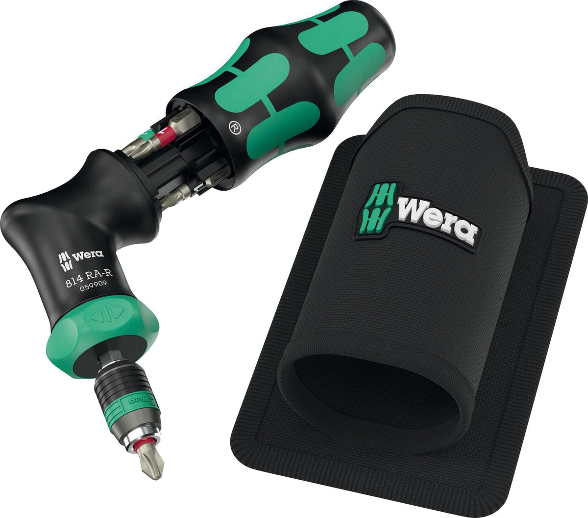 WERA Magazinbithalter Kraftform Kompakt Pistol RA-R 1, 7-teilig, mit Ratsche und Bit-Magazin