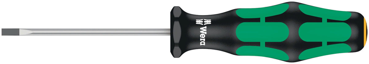 WERA Schlitzschraubendreher 334 mit Lasertip-Spitze, 5 mm Klinge, 2K-Griff, 100 mm