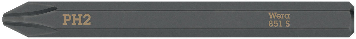 WERA Bit 851 S PH 1 x 70 mm, 1/4 Zoll Sechskant, 5er-Pack
