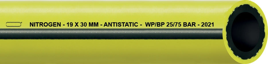 TEGUMA Stickstoffschlauch NITROGEN/YELLOW ID 19,5 mm AD 30,0 mm, 20 m, Gelb, antistatisch