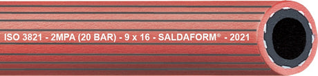 TEGUMA Acetylenschlauch SALDAFORM® Rot ID 6,3 mm – 50 m Rolle für Autogen-Schweißanwendungen