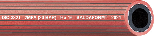 TEGUMA Acetylenschlauch SALDAFORM® Rot ID 6,3 mm – 50 m Rolle für Autogen-Schweißanwendungen