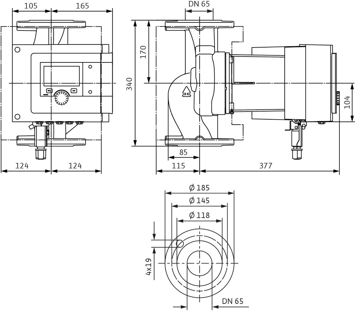 Wilo Stratos MAXO-Z 25/0,5-6 Hocheffizienz-Nassläuferpumpe mit Smart-Funktionen