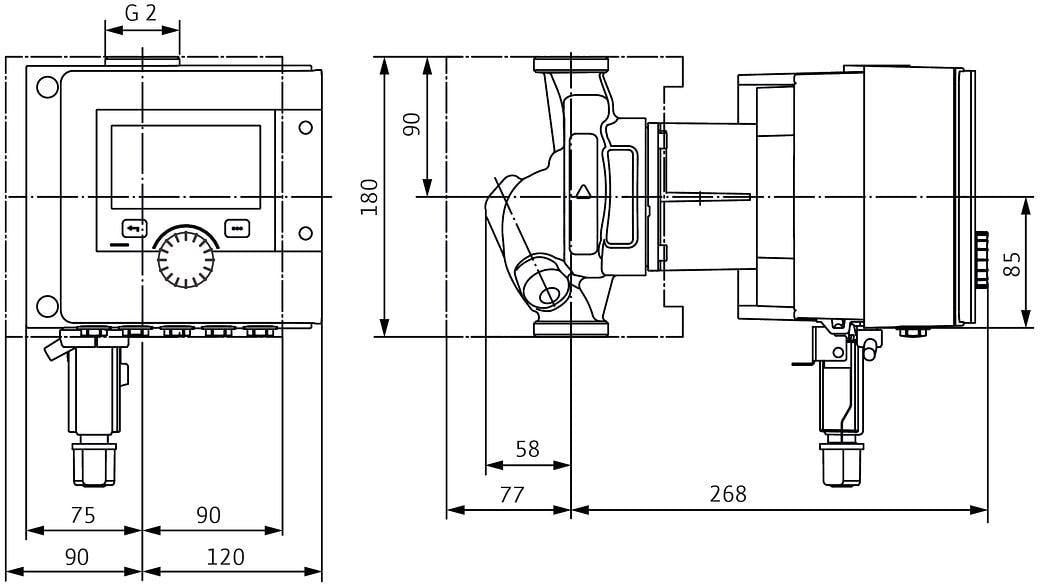 Wilo Stratos MAXO-Z 25/0,5-6 Hocheffizienz-Nassläuferpumpe mit Smart-Funktionen