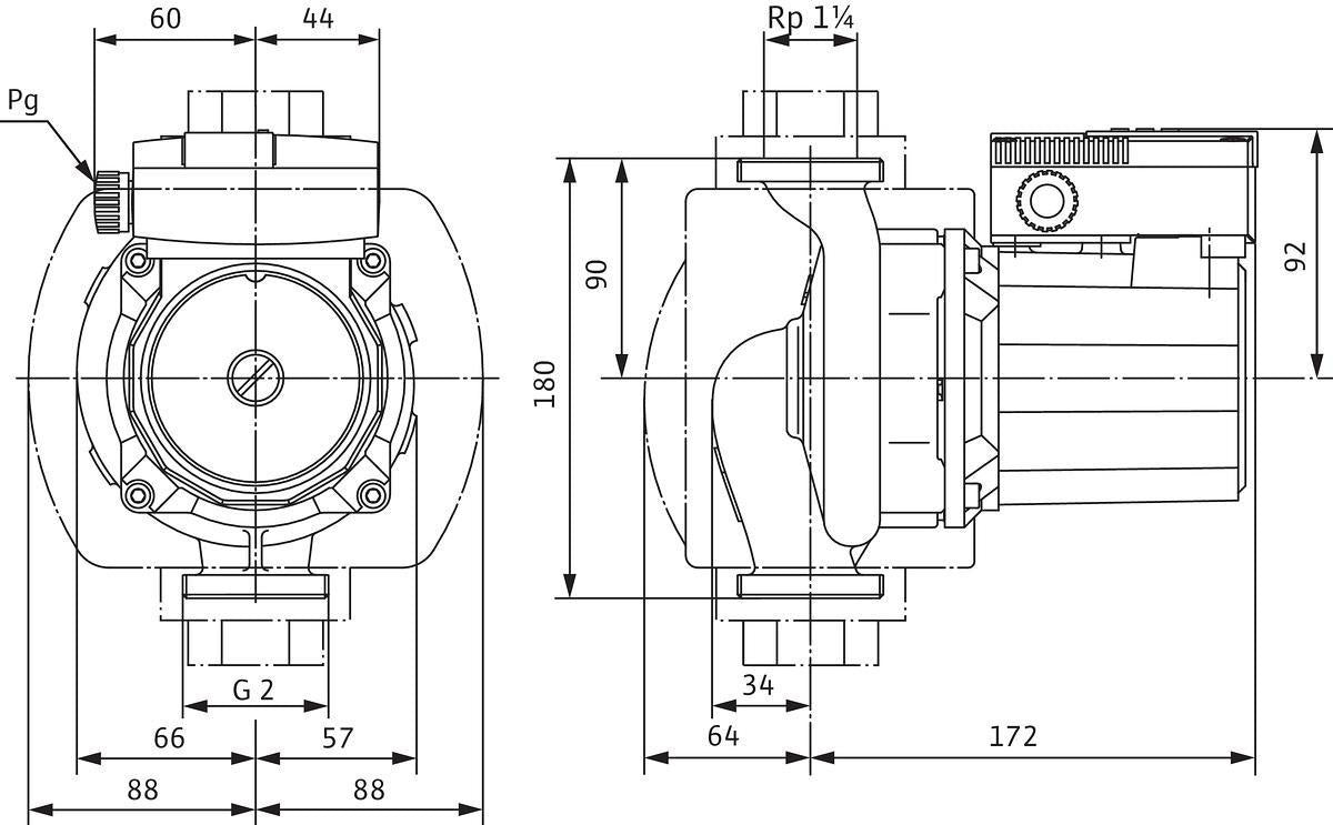 Wilo TOP-Z 30/7 Nassläufer-Standardpumpe – Trinkwasser-Zirkulation, 3 Drehzahlstufen, Bronze
