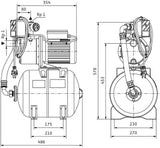 Wilo Hochdruck-Kreiselpumpe Jet HWJ 20 L 202 – 0,55 kW, IE2, Edelstahl, 6 bar