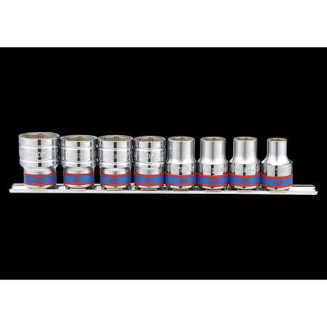 KING TONY Profi-Werkzeuge - 1/2" Steckschlüssel-Set, Steckleiste - 8 tlg. 4510MR