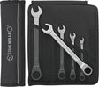 STAHLWILLE Maulringratschenschlüssel-Satz 17F/5, 5-teilig, SW 8-19 mm, flache Ausführung, 72 Zähne, in Rolltasche