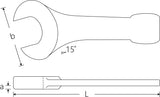 STAHLWILLE Schlagmaulschlüssel 4204 SW 27 mm – Chrom-Alloy-Stahl, Maulstellung 15°