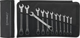 STAHLWILLE Maulringratschenschlüssel-Satz 17F/5, 5-teilig, SW 8-19 mm, flache Ausführung, 72 Zähne, in Rolltasche