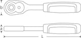 STAHLWILLE Bit-/Hebelumschaltknarre 419 B QR 1/4 Zoll mit Ausdrückfunktion, 80 Zähne, 115 mm