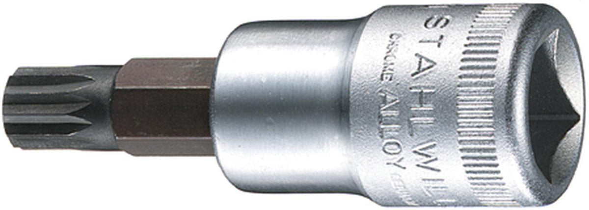 STAHLWILLE Steckschlüsseleinsatz 54 X 1/2 Zoll Innen-Vielzahn M5 L.60mm – Chrom-Alloy-Stahl