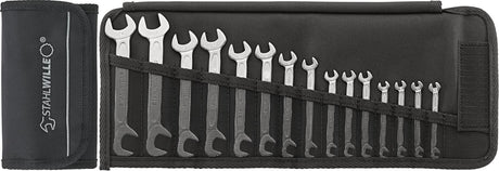STAHLWILLE Doppelmaulschlüsselsatz 15-teilig SW 3,2–14 mm Chrom-Alloy-Stahl