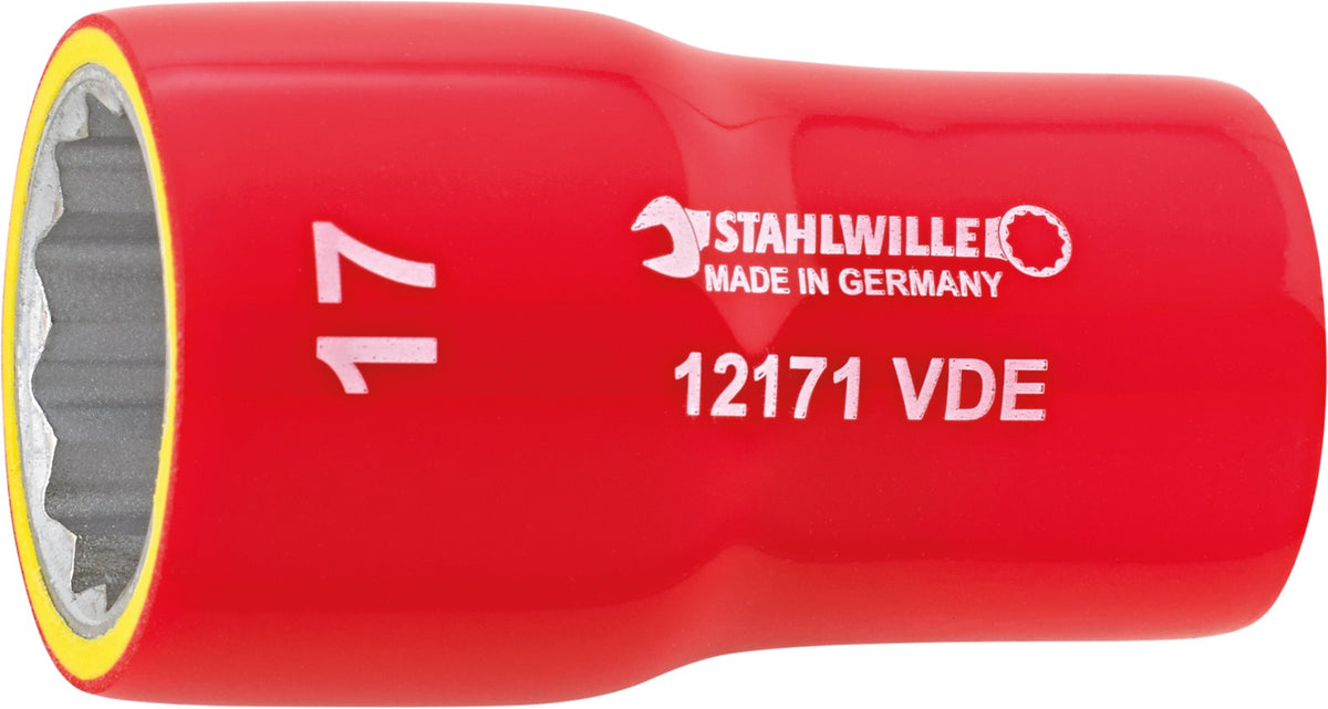 STAHLWILLE Steckschlüsseleinsatz 12171 3/8 Zoll Doppelsechskant AS-Drive SW 10 mm VDE-isoliert