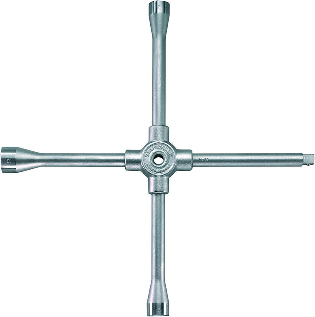 STAHLWILLE Kreuzschlüssel 35 C PKW 17x19x22x12,5 mm – Chrom-Alloy-Stahl, verchromt, 400 mm