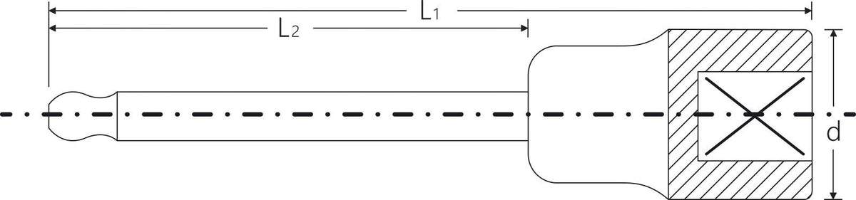 STAHLWILLE Steckschlüsseleinsatz 54 KK 1/2 Zoll Innen-6-kant SW 5 mm Länge 100 mm