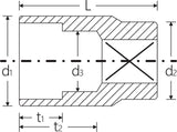 STAHLWILLE Steckschlüsseleinsatz 45 3/8 Zoll 12-kant SW 7 mm – HPQ Hochleistungsstahl