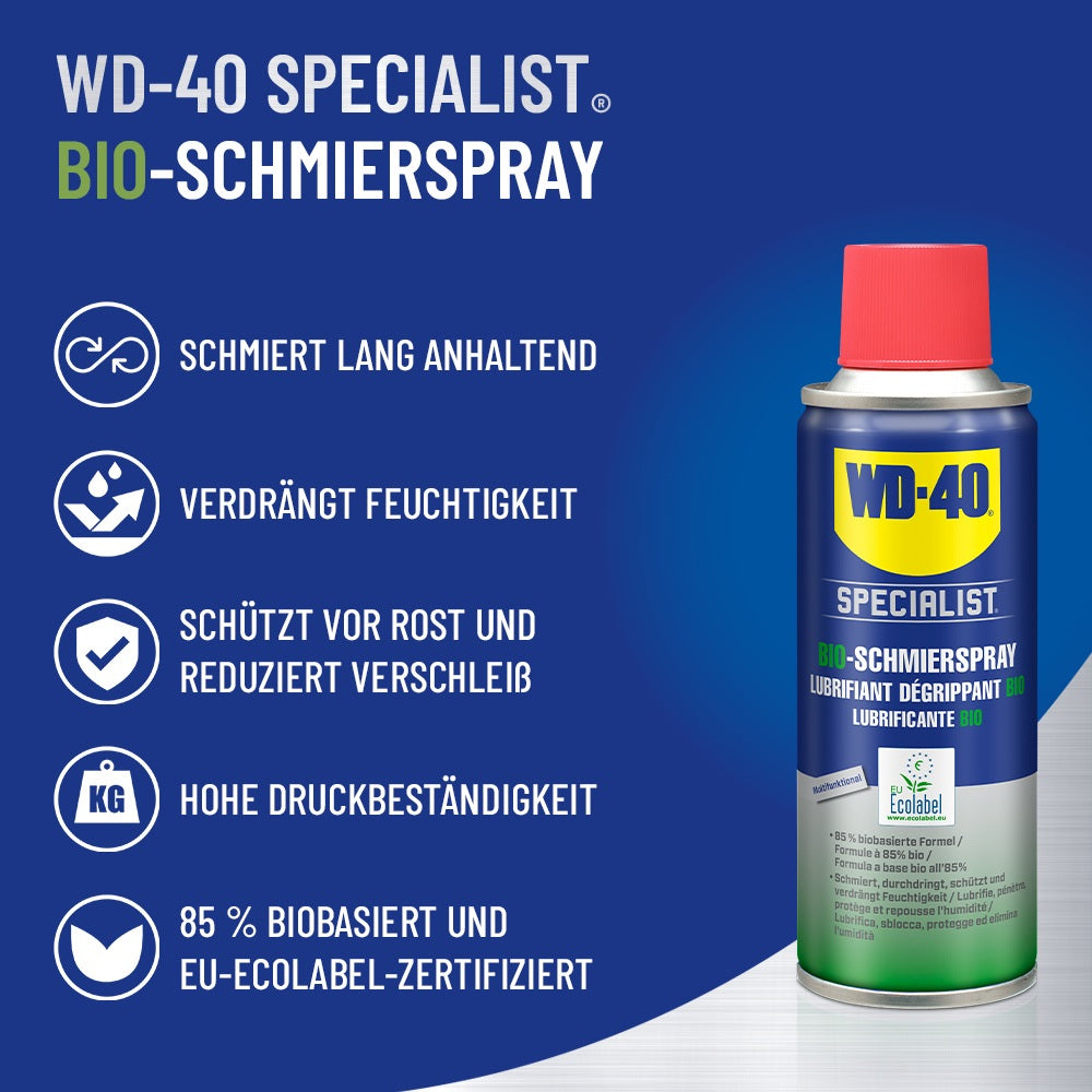 WD-40 SPECIALIST Schmierspray 200 ml bernsteinfarben – 6er-Pack, multifunktional, NSF H2
