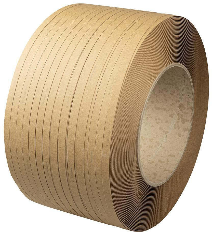 TRANSPAK Umreifungsband 12mm x 2000m aus Kraftpapier – 2 Stück, recycelbar