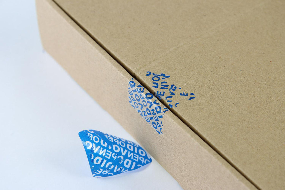 TRANSPAK Sicherheitsetiketten 38x32mm blau 500St./Rolle – SECURITY VOID