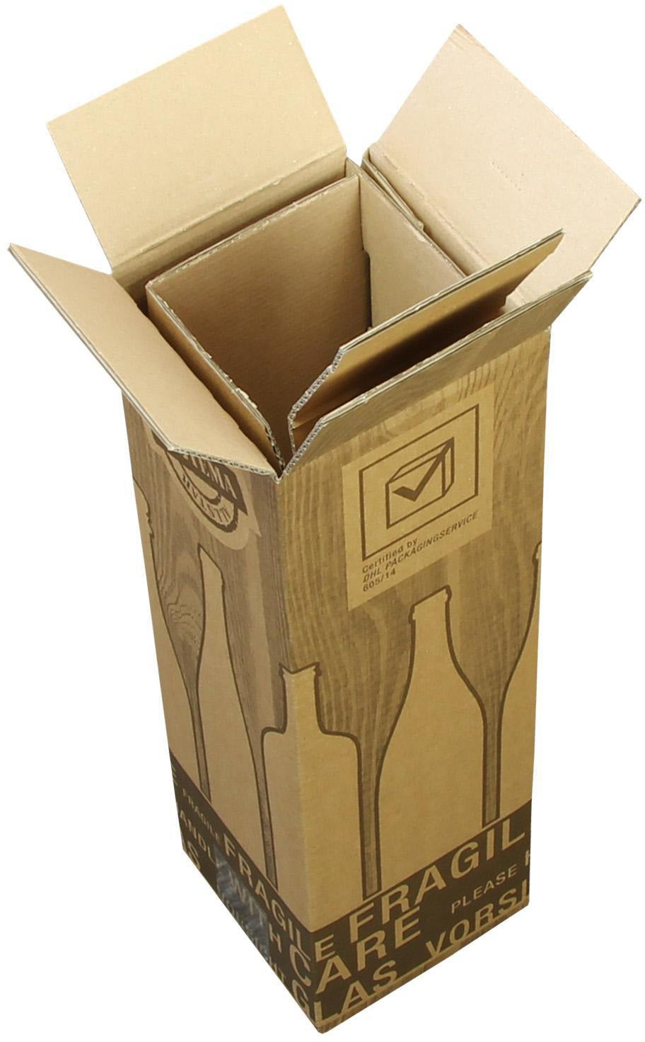 TRANSPAK Flaschenkarton PTZ 2-wellig 105x100x425 mm braun postgeprüft 30 Stück
