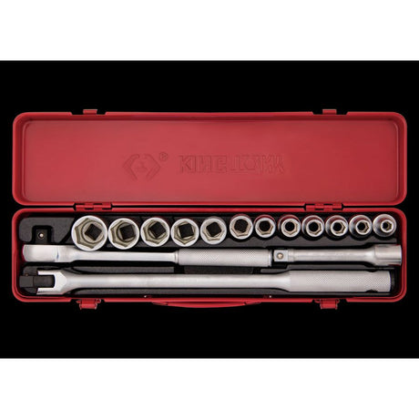KING TONY Profi-Werkzeuge - 1/2" Steckschlüssel-Set, metrisch - 15 tlg. 4501MR