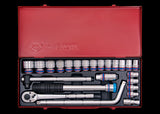 KING TONY Profi-Werkzeuge - 1/2" Steckschlüssel-Set, metrisch, mit Zubehör - 24 tlg. 4033MR