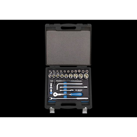 KING TONY Profi-Werkzeuge - 1/2" 6-Kant Steckschlüssel-Set, EVAWAVE, mit Zubehör - 27 tlg. 4527MRE01