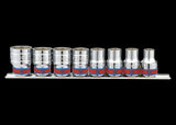 KING TONY Profi-Werkzeuge - 1/2" Steckschlüssel-Set, Steckleiste, Zoll - 8 tlg. 4510SR