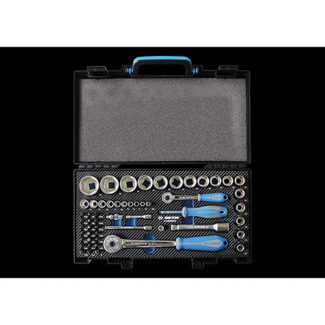 KING TONY Profi-Werkzeuge - 1/2" +  1/4" Steckschlüssel-Set - 55 tlg. 7555MRE10