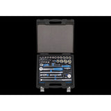 KING TONY Profi-Werkzeuge - 1/4" +  1/2" 6-Kant Steckschlüsselset, EVAWAVE, Zubehör - 60 tlg. 7560MRE