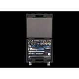 KING TONY Profi-Werkzeuge - 1/4" +  1/2" 6-Kant Steckschlüsselset, EVAWAVE, Zubehör - 60 tlg. 7560MRE01