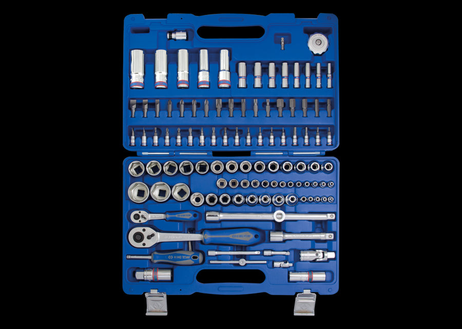 KING TONY Profi-Werkzeuge - 1/4"+ 1/2" Steckschlüssel-Schraubendreher-Set - 110 tlg. 7511MR