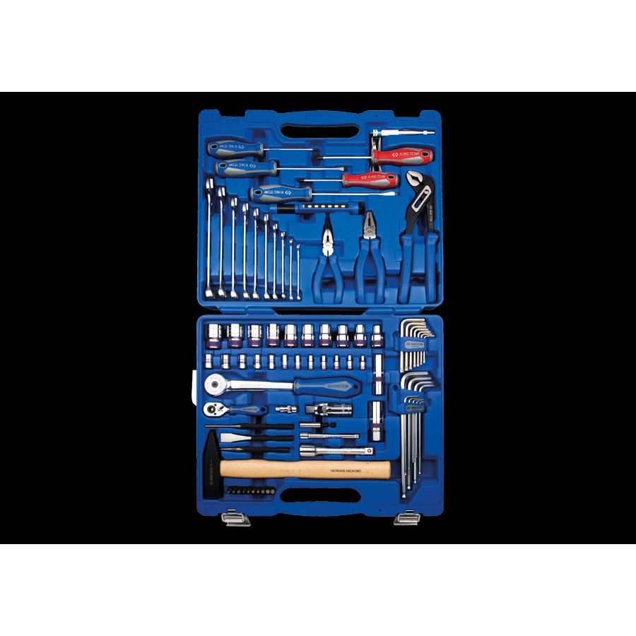 KING TONY Profi-Werkzeuge - 1/4"+ 1/2" Steckschlüssel-Set, mit Zubehör - 81 tlg. 7581MR01
