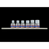 KING TONY Profi-Werkzeuge - 1/2" TORX® Steckschlüssel-Set, Steckleiste - 6 tlg. 4106PR