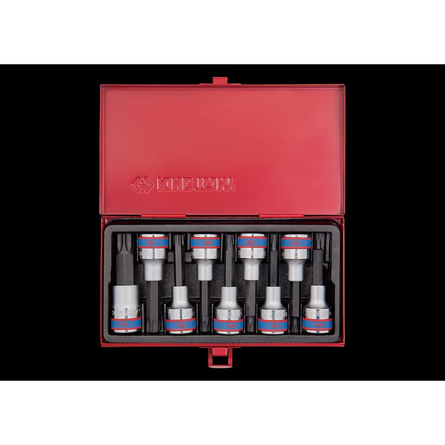 KING TONY Profi-Werkzeuge - 1/2" TORX® Steckschlüssel-Set, lang - 9 tlg. 4119PR