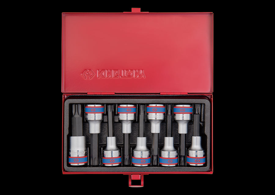 KING TONY Profi-Werkzeuge - 1/2" TORX® Steckschlüssel-Set, lang - 9 tlg. 4119PR