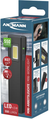 ANSMANN LED-Akkuhandleuchte Mini-Booster-550R, 550 lm, USB-C, 3 Stufen