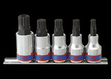 KING TONY Profi-Werkzeuge - 1/2" XZN® Steckschlüssel-Set, Steckleiste - 5 tlg. 4105PR