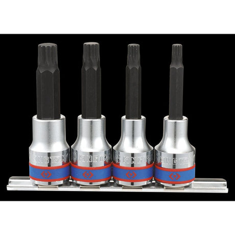 KING TONY Profi-Werkzeuge - 1/2" XZN® Steckschlüssel-Set, Steckleiste, lang - 4 tlg. 4136PR