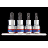 KING TONY Profi-Werkzeuge - 1/2" XZN® Steckschlüssel-Set, Steckleiste - 4 tlg. 4126PR