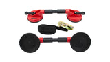 KROFtools 80 kg Saugheber-Set mit Spanngurt, Doppelsaugheber-Satz, Glasscheibenträger 3-teilig bis 2×80 - 5401 - K-5401