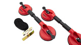 KROFtools 80 kg Saugheber-Set mit Spanngurt, Doppelsaugheber-Satz, Glasscheibenträger 3-teilig bis 2×80 - 5401 - K-5401