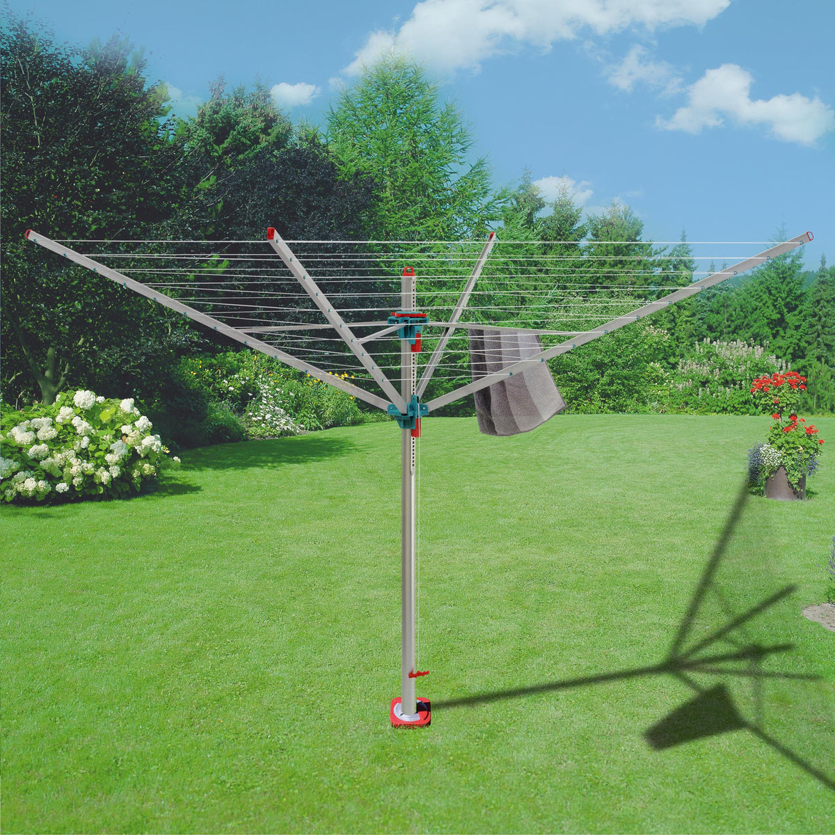 BLOME Wäschespinne PrimeraSERVO H.200cm Kantenlänge 200cm Aluminium – Einhand-Öffnung