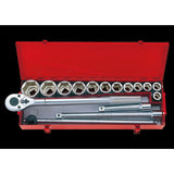 KING TONY Profi-Werkzeuge - 3/4" Steckschlüssel-Set, metrisch, mit Zubehör - 16 tlg. 6316MR