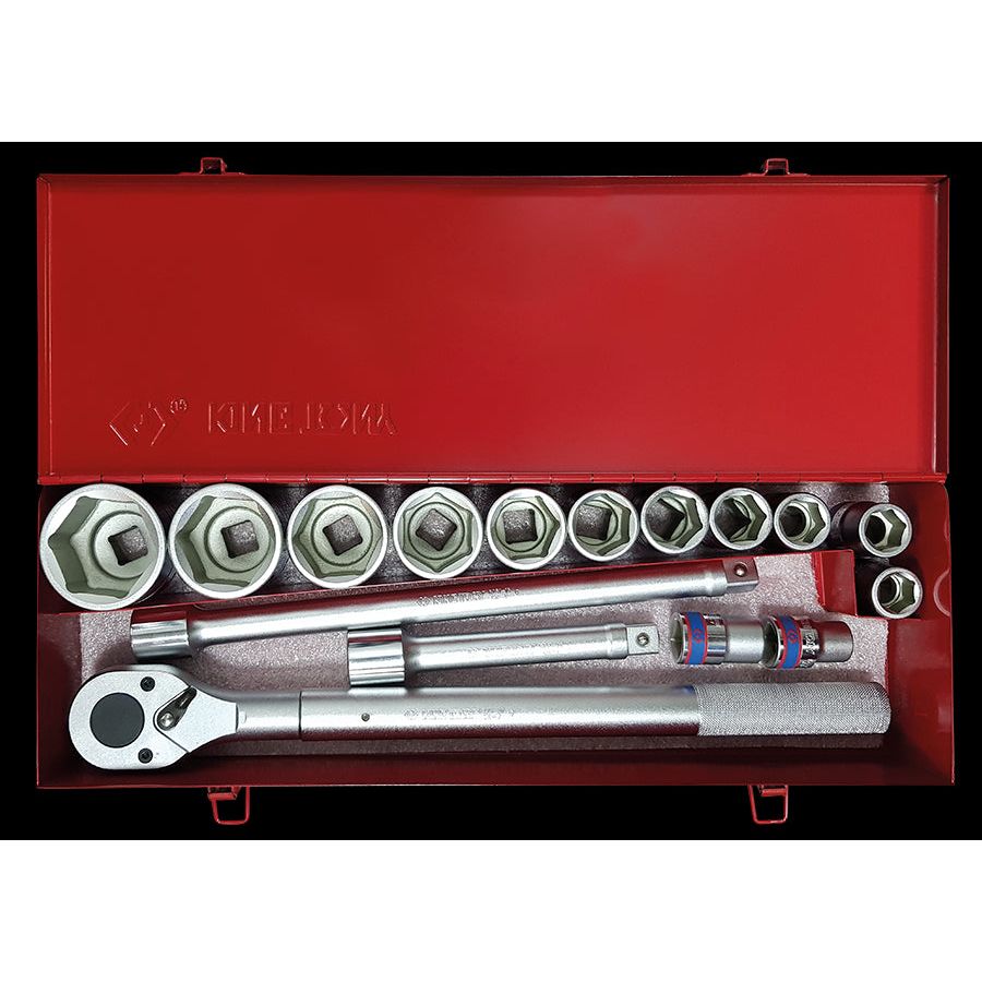 KING TONY Profi-Werkzeuge - 3/4" Steckschlüssel-Set, metrisch, mit Zubehör - 17 tlg. 6317MR