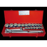 KING TONY Profi-Werkzeuge - 3/4" Steckschlüssel-Set, metrisch, mit Zubehör - 23 tlg. 6323MR01